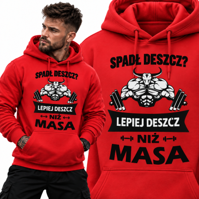 BLUZA Z KAPTUREM NA SIŁOWNIĘ SPADŁ DESZCZ